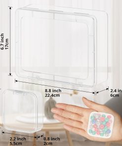 Alternative view of Mathtoxyz Bead Organizer Box. 30Pcs Small Beads Organizers and Storage Plastic Cases Mini Clear Dimond Storage Containers Boxes with Hinged Lid and Rectangle for Bracelet Making DIY Jewelry Craft Nail