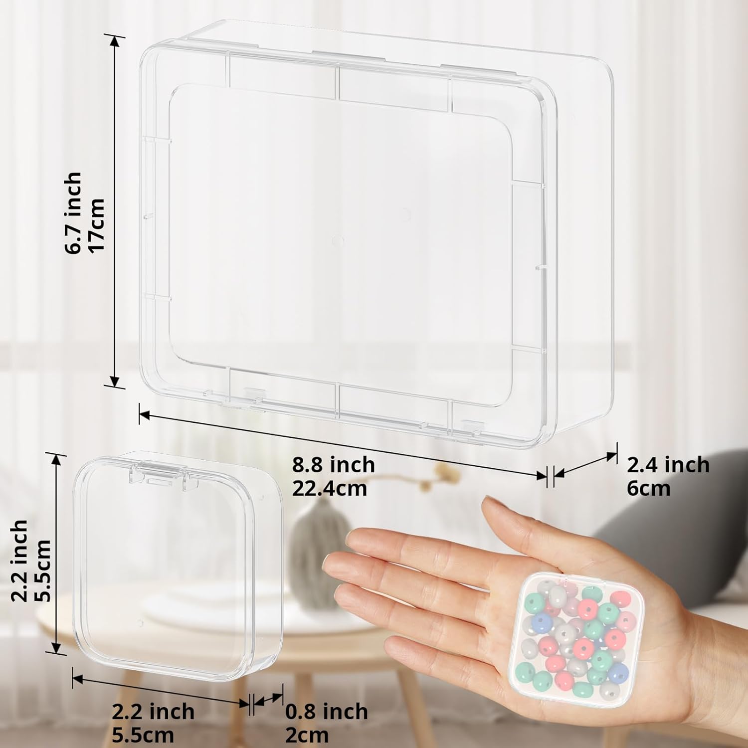 Mathtoxyz Bead Organizer Box. 30Pcs Small Beads Organizers and Storage Plastic Cases Mini Clear Dimond Storage Containers Boxes with Hinged Lid and Rectangle for Bracelet Making DIY Jewelry Craft Nail - Image 2