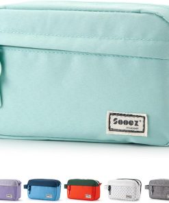Sooez Original High Capacity Pencil Case. Big Pencil Bag Pouch Box Organizer Pen Case. Aesthetic Supply for Girls Adults. Portable Journaling Supplies with Easy Grip Handle & Loop. Mint Green