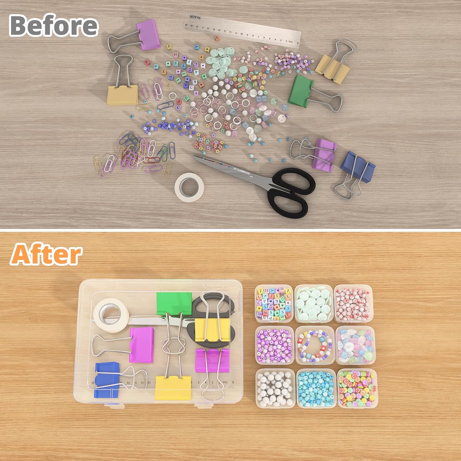 Mathtoxyz Bead Organizer Box. 30Pcs Small Beads Organizers and Storage Plastic Cases Mini Clear Dimond Storage Containers Boxes with Hinged Lid and Rectangle for Bracelet Making DIY Jewelry Craft Nail - Image 5
